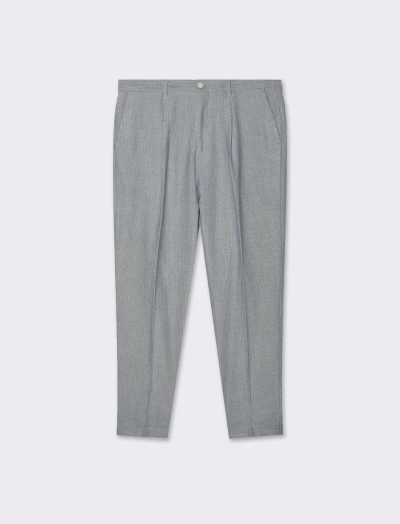 Pantaloni da completo tessuto strutturato da uomo - Bluette