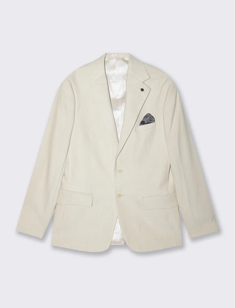 Blazer da completo tessuto strutturato da uomo - Beige