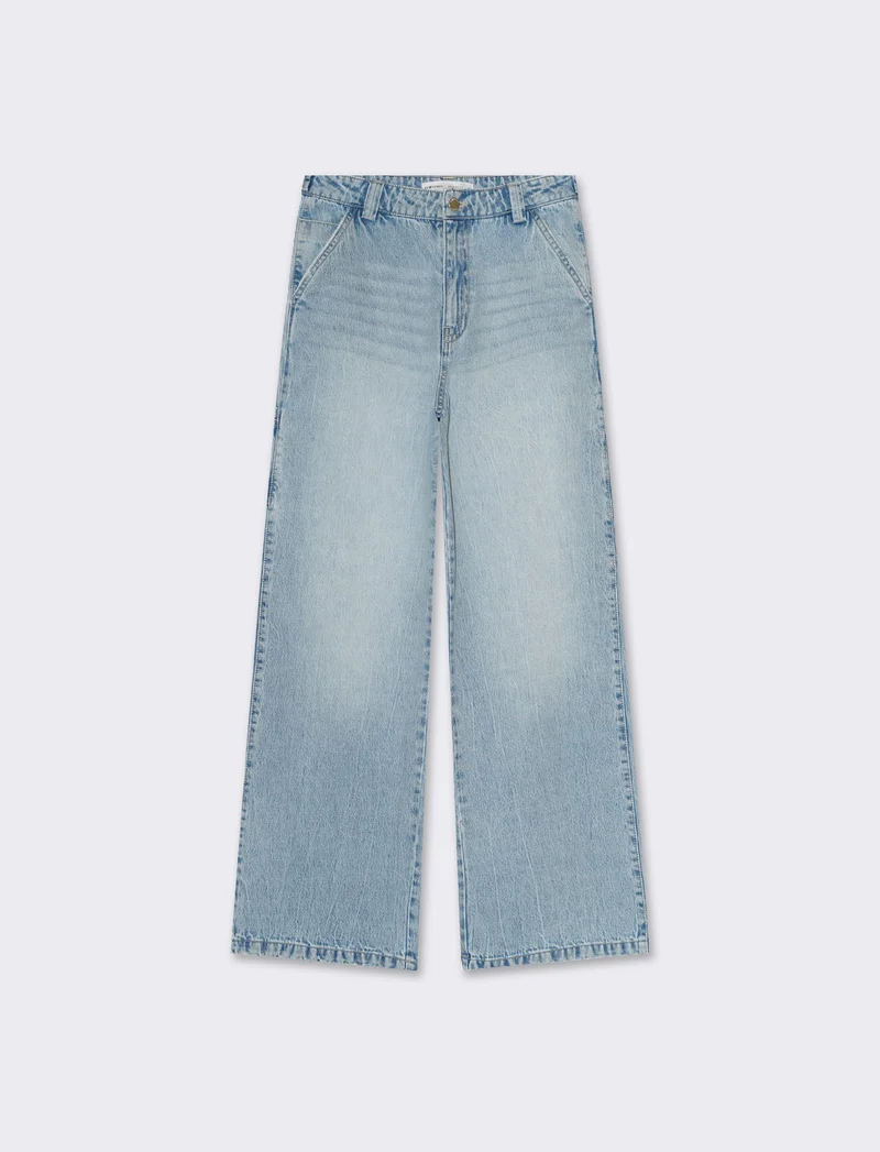 Jeans carpenter con vita regolabile da donna - Denim