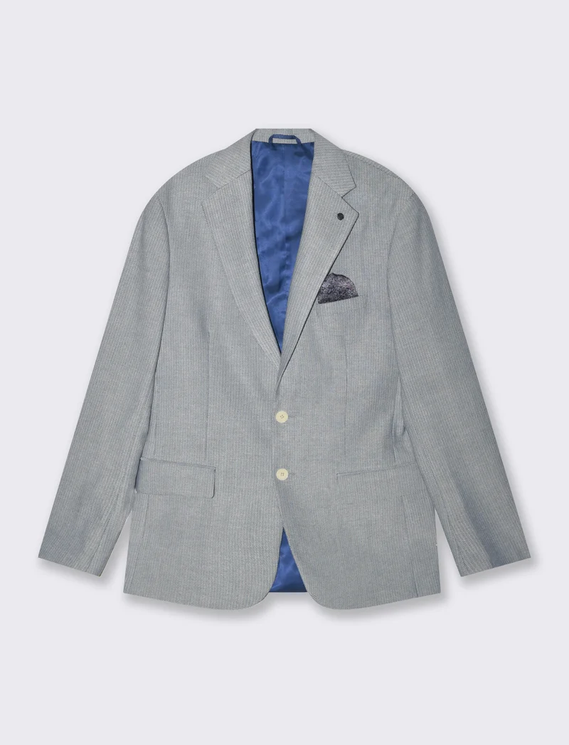 Blazer da completo tessuto strutturato da uomo - Bluette