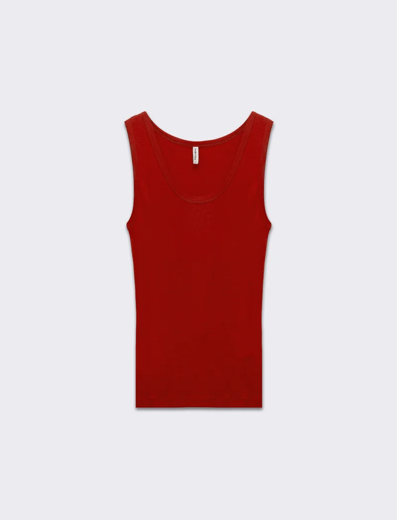 Top canottiera basico da donna - Rosso