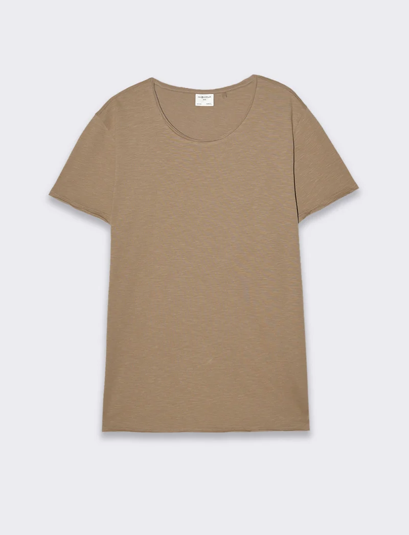 T-shirt cotone slub regular fit da uomo - Grigio tortora
