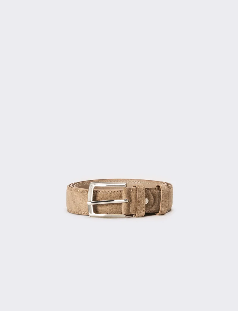 Cintura uomo in dainetto - Beige