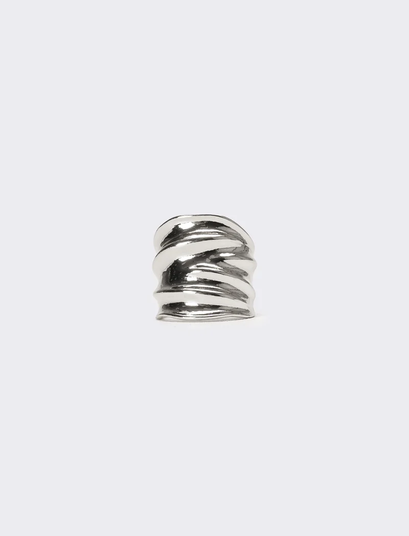 Anello donna con striature - Argento