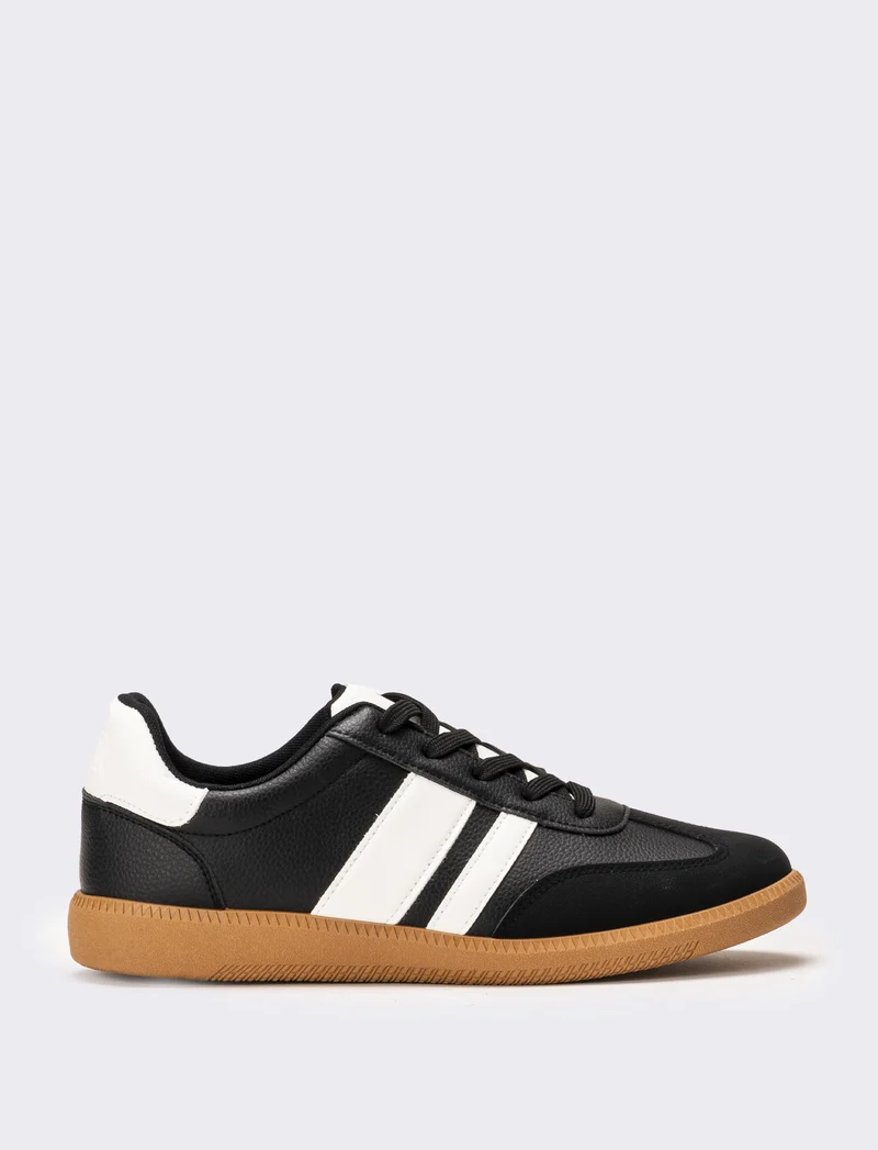 Sneakers con riporti da uomo - Nero