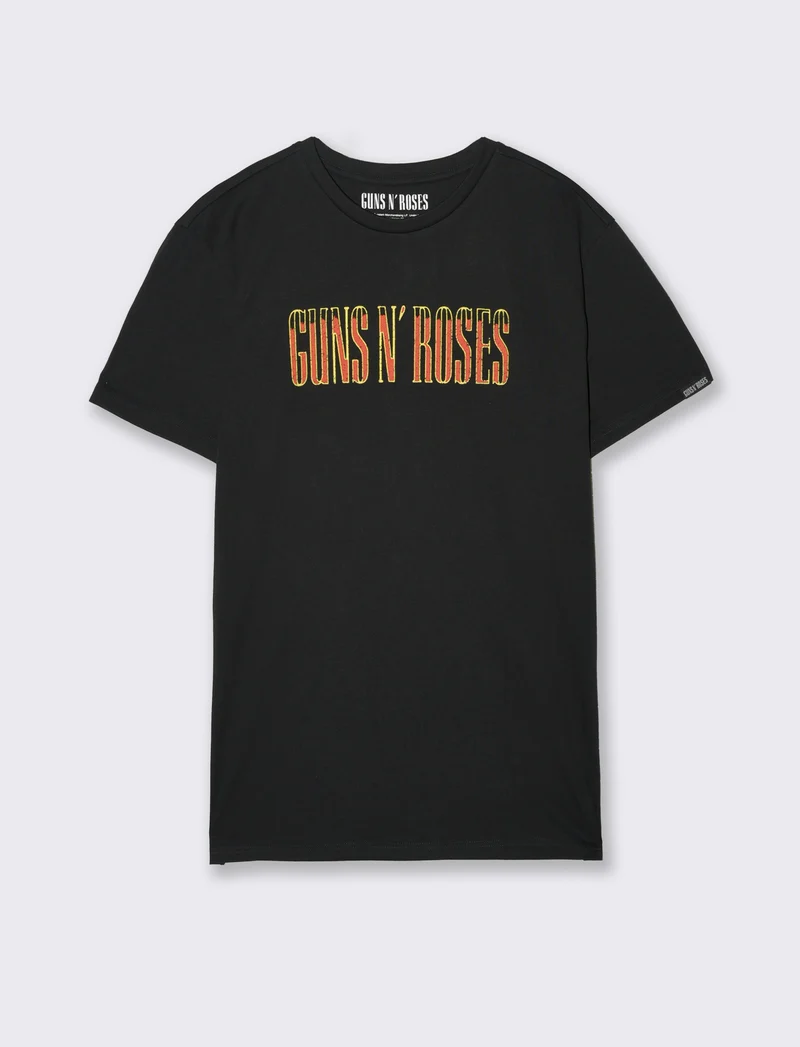 T-shirt stampa guns n' roses da uomo - Nero