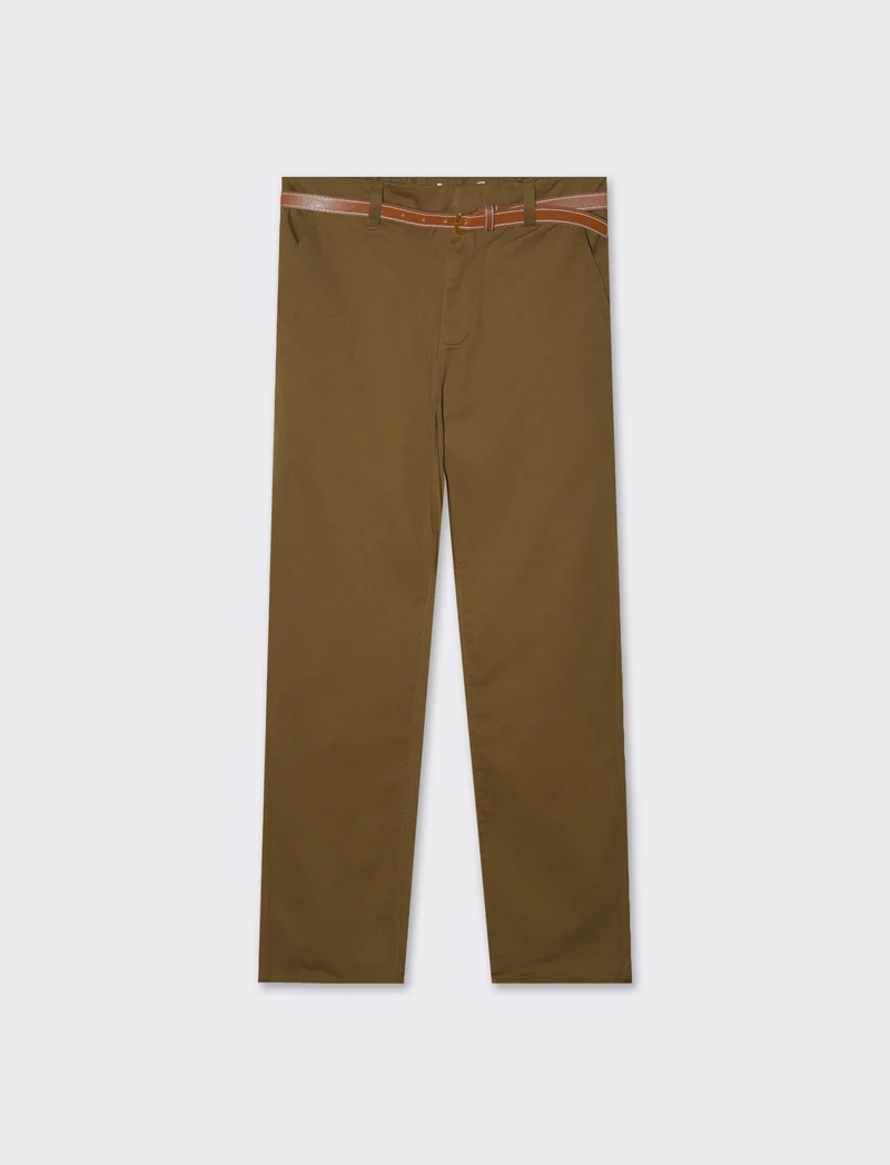 Pantalone chino con cintura da donna - Marrone tabacco