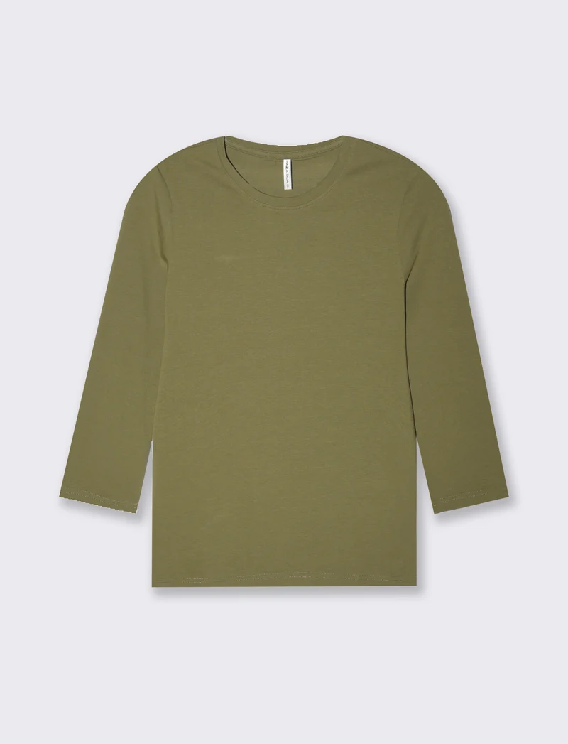 T-shirt basica manica lunga da donna - Kaky 1