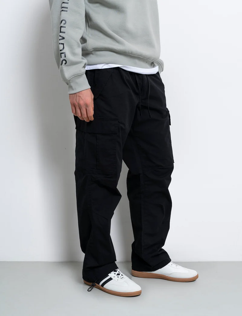 Pantaloni cargo parachute fit da uomo - Nero