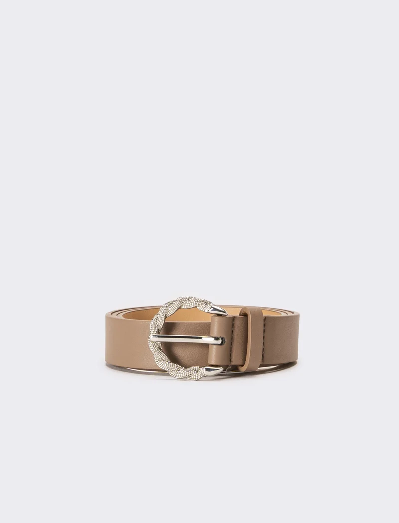 Cintura donna con fibbia - Grigio fango