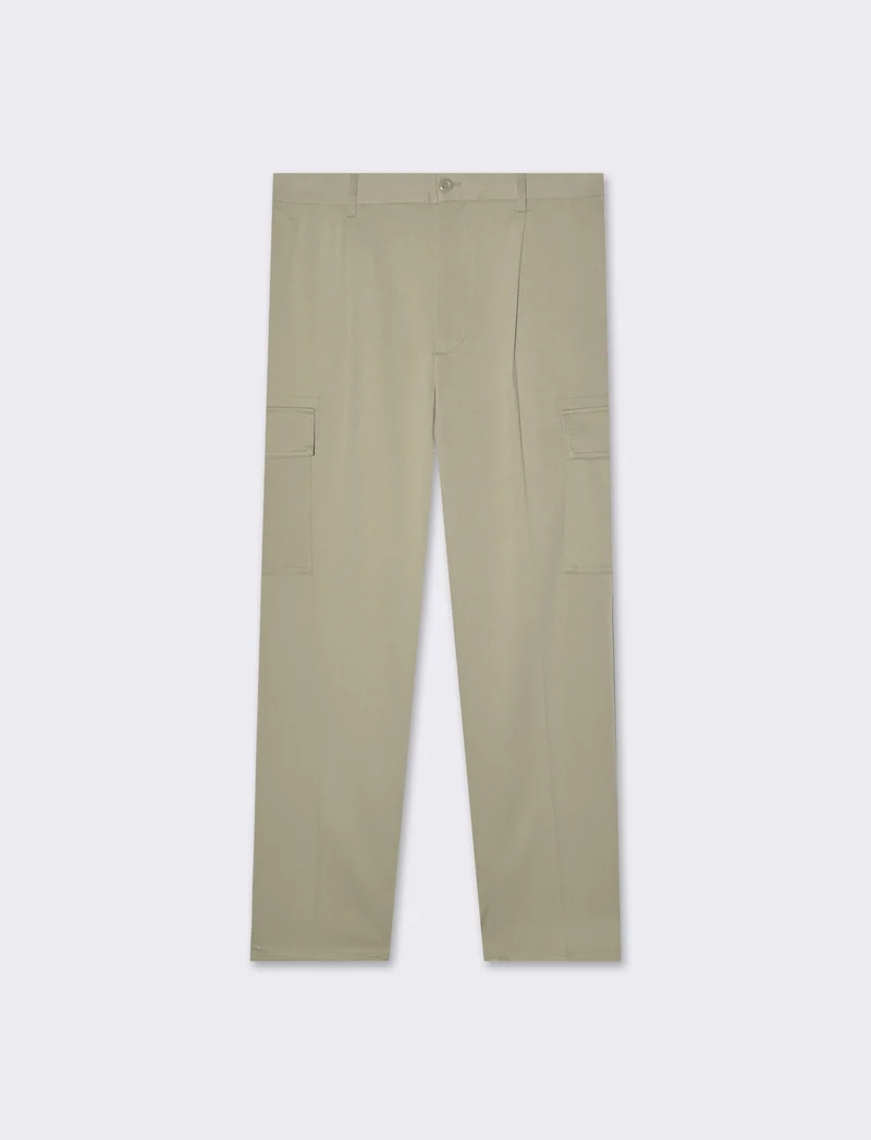 Pantaloni chino tailored cargo da uomo - Verde salvia