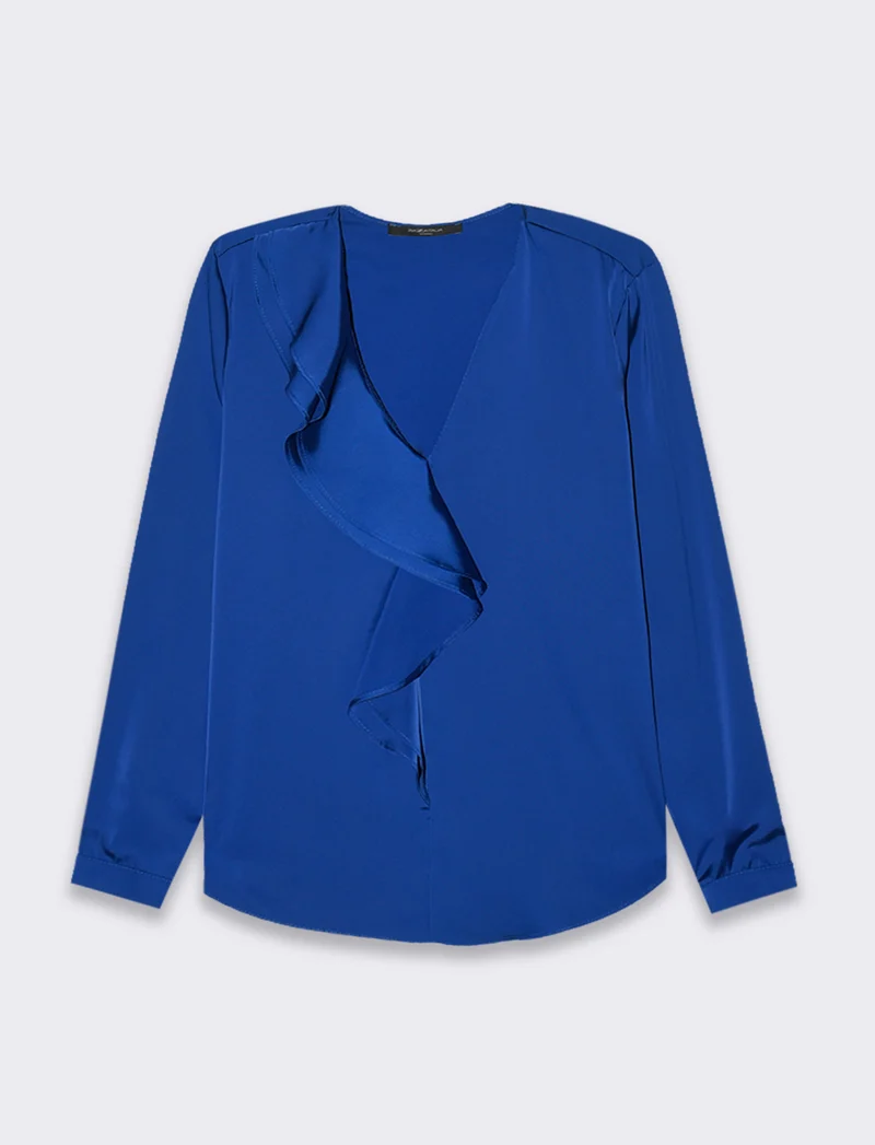 Casacca con rouches - Blu