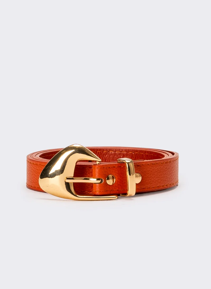 Cintura donna con fibbia con punta - Arancio
