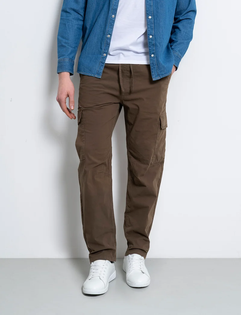 Pantaloni cargo straight fit da uomo - Verde kaki
