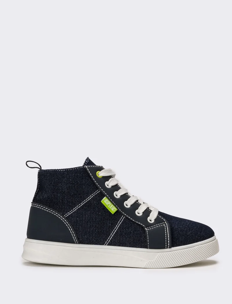 Sneakers da bambino a collo alto - Denim