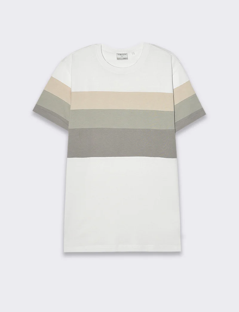 T-shirt con fascia multipla da uomo - Bianco
