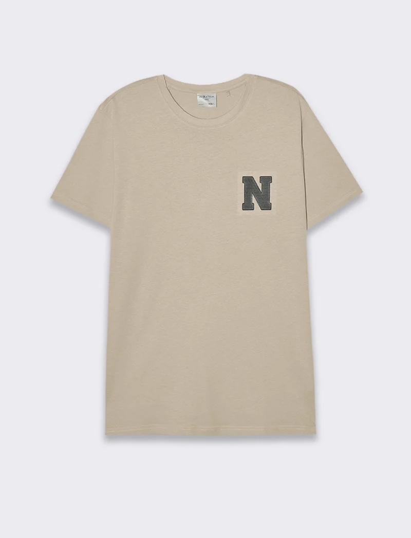 T-shirt in cotone con stampa da uomo - Grigio ghiaccio