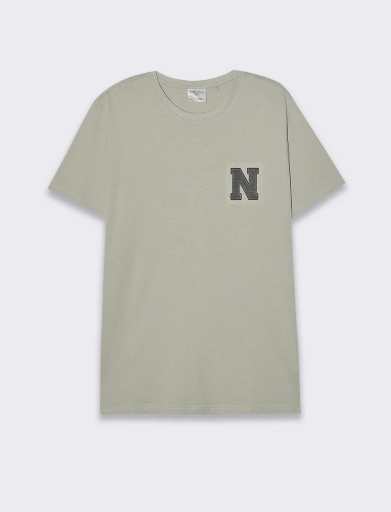 T-shirt in cotone con stampa da uomo - Verde