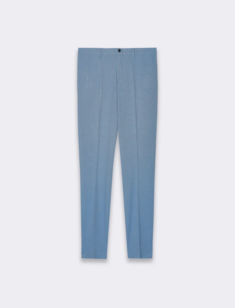 Pantaloni da completo effetto fil a fil da uomo - Celeste