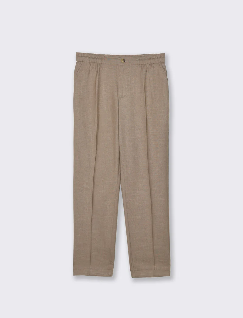 Pantaloni chino jogger effetto fil a fil da uomo - Grigio fango