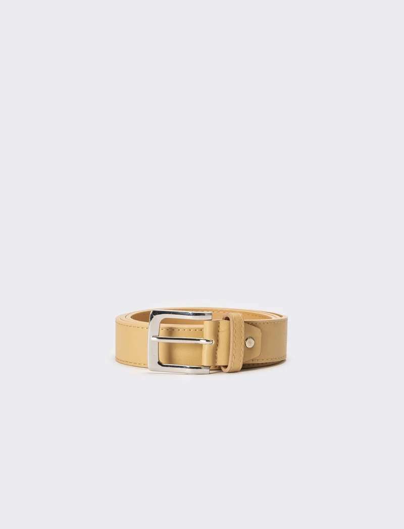 Cintura uomo fibbia 3,5 cm - Beige