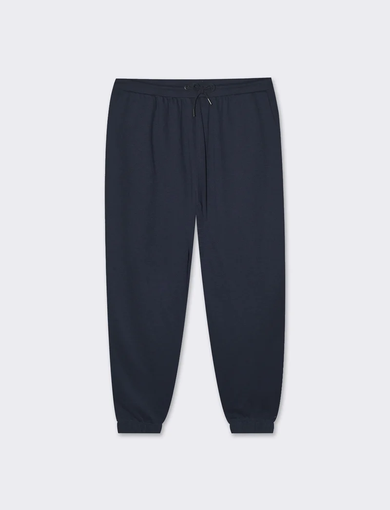 Pantaloni jogger basic in piquet da uomo - Blu