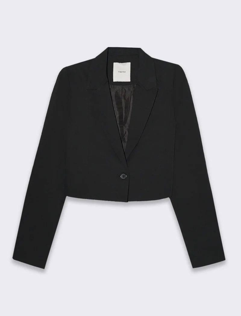 Blazer crop da donna - Nero
