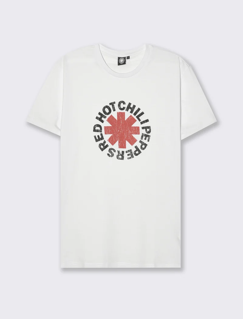 T-shirt stampa red hot chili peppers da uomo - Bianco