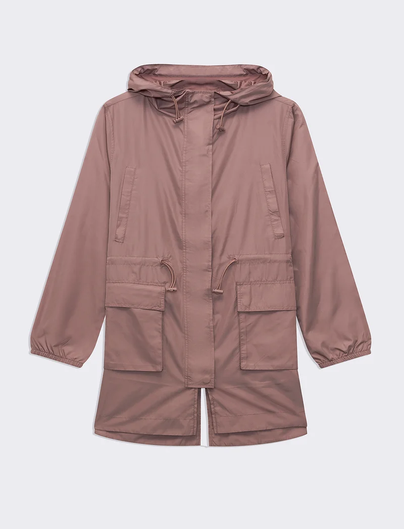 Parka con cappuccio da donna - Rosa antico
