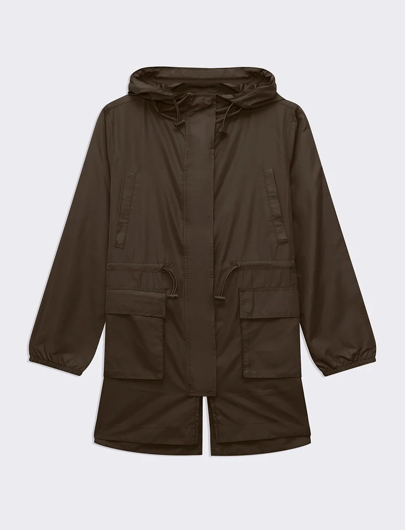 Parka con cappuccio da donna - Verde salvia