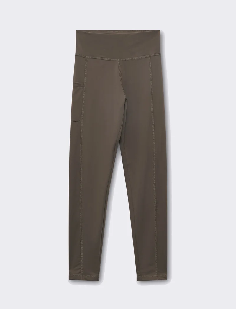 Leggings basico con tasca da donna - Verde salvia