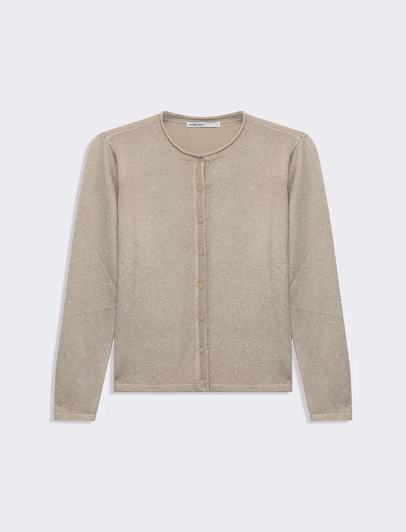 Cardigan manica lunga da donna - Sabbia