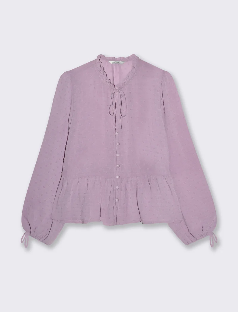 Camicia modello blusa da donna - Lilla