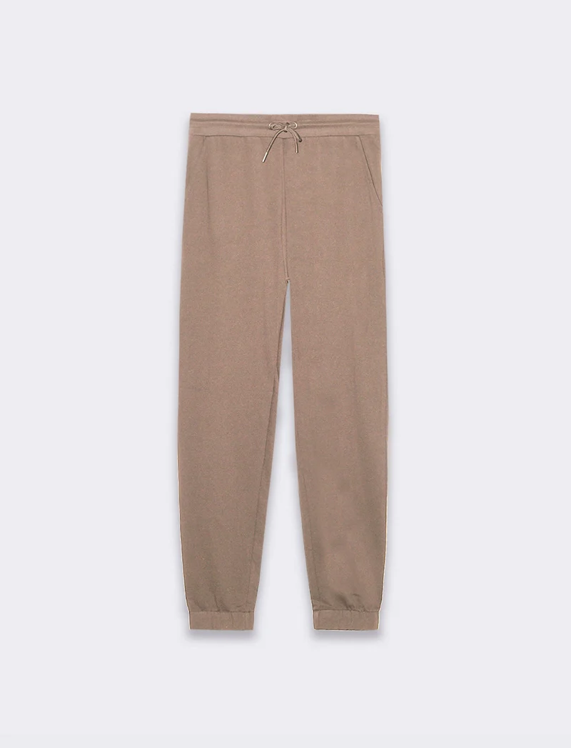 Pantaloni jogger basic in felpa da uomo - Grigio tortora