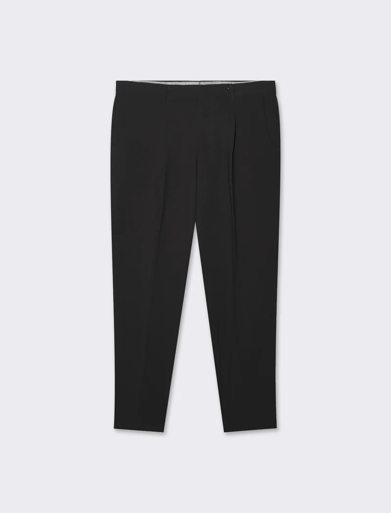 Pantaloni struttura micro waffel da completo da uomo - Nero