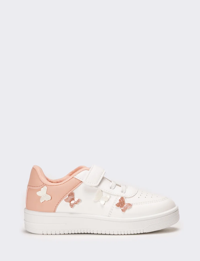 Sneakers con farfalle 3D da bambina - Bianco