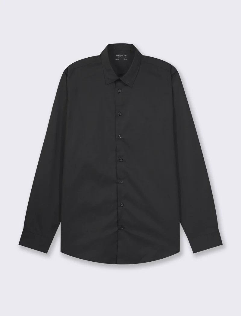 Camicia basic slim fit easy iron da uomo - Nero