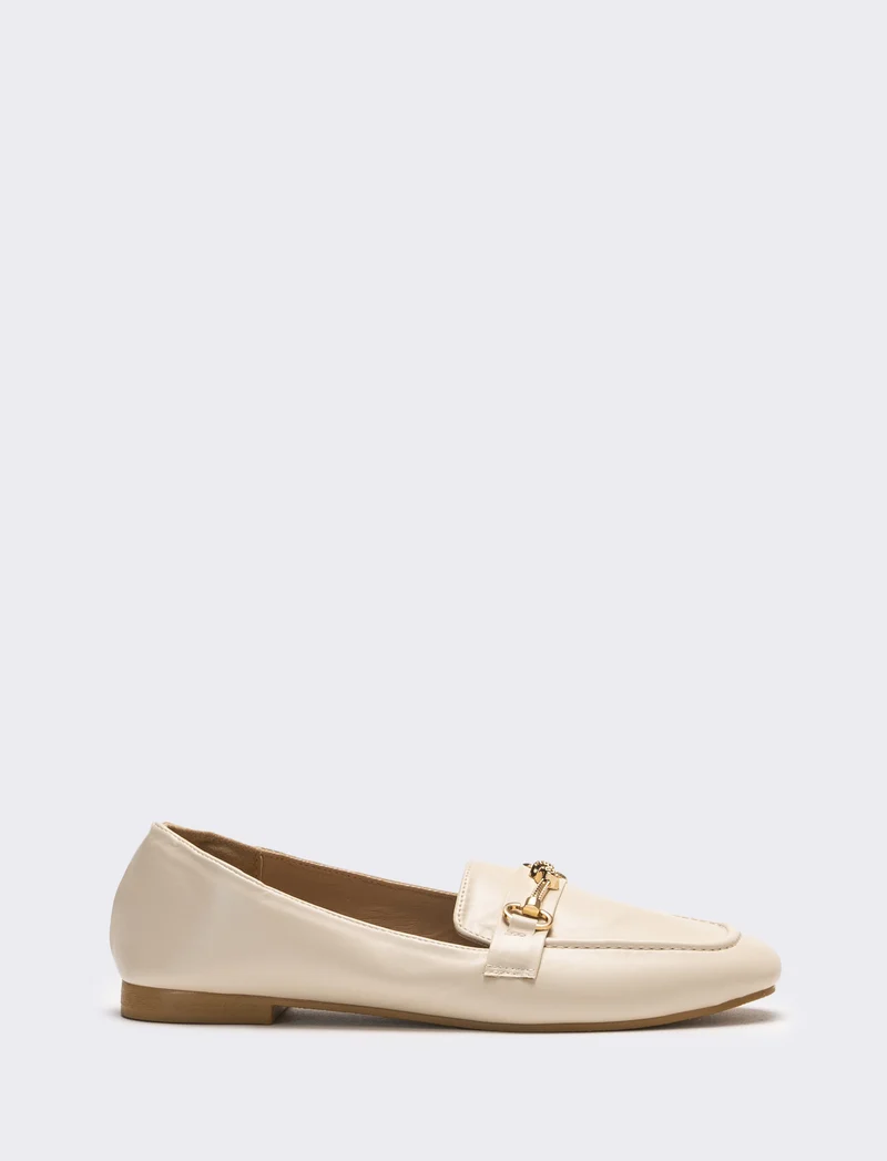 Mocassino da donna con morsetto - Beige