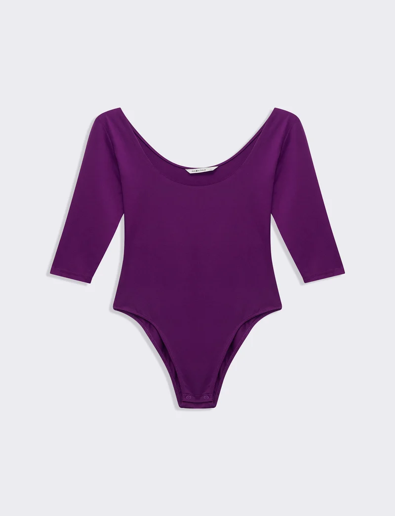 Body mezzamanica da donna - Viola