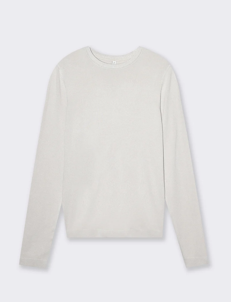 Maglia basica giro collo da donna - Sabbia