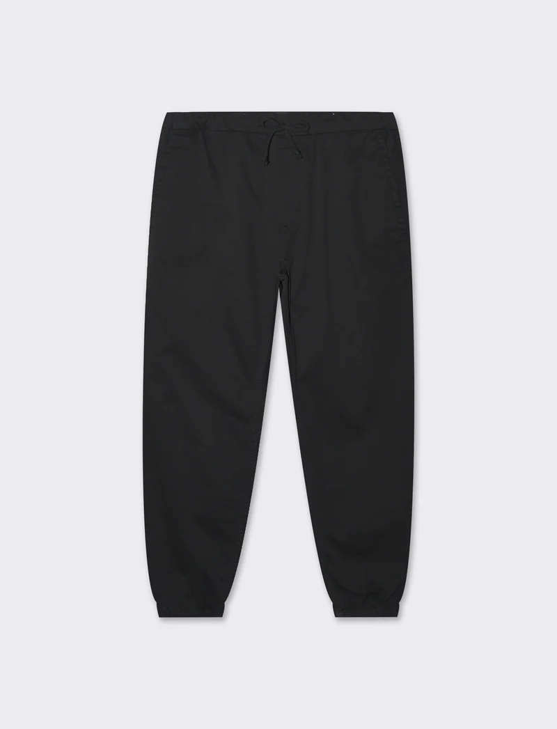 Pantaloni jogger in twill elasticizzato da uomo - Nero