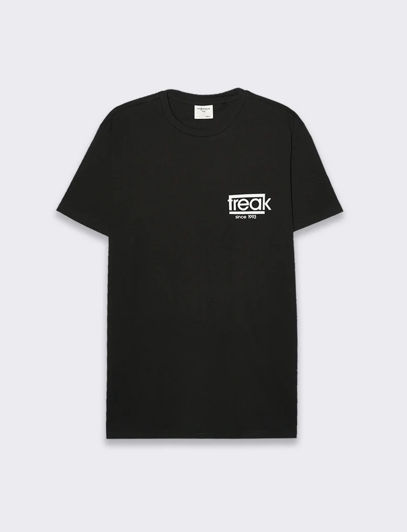 T-shirt in cotone con stampe regular fit da uomo - Nero