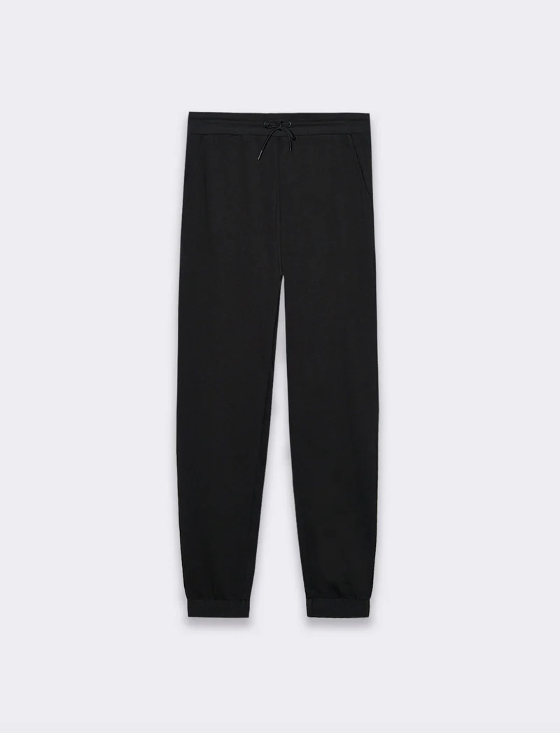 Pantaloni jogger basic in felpa da uomo - Nero