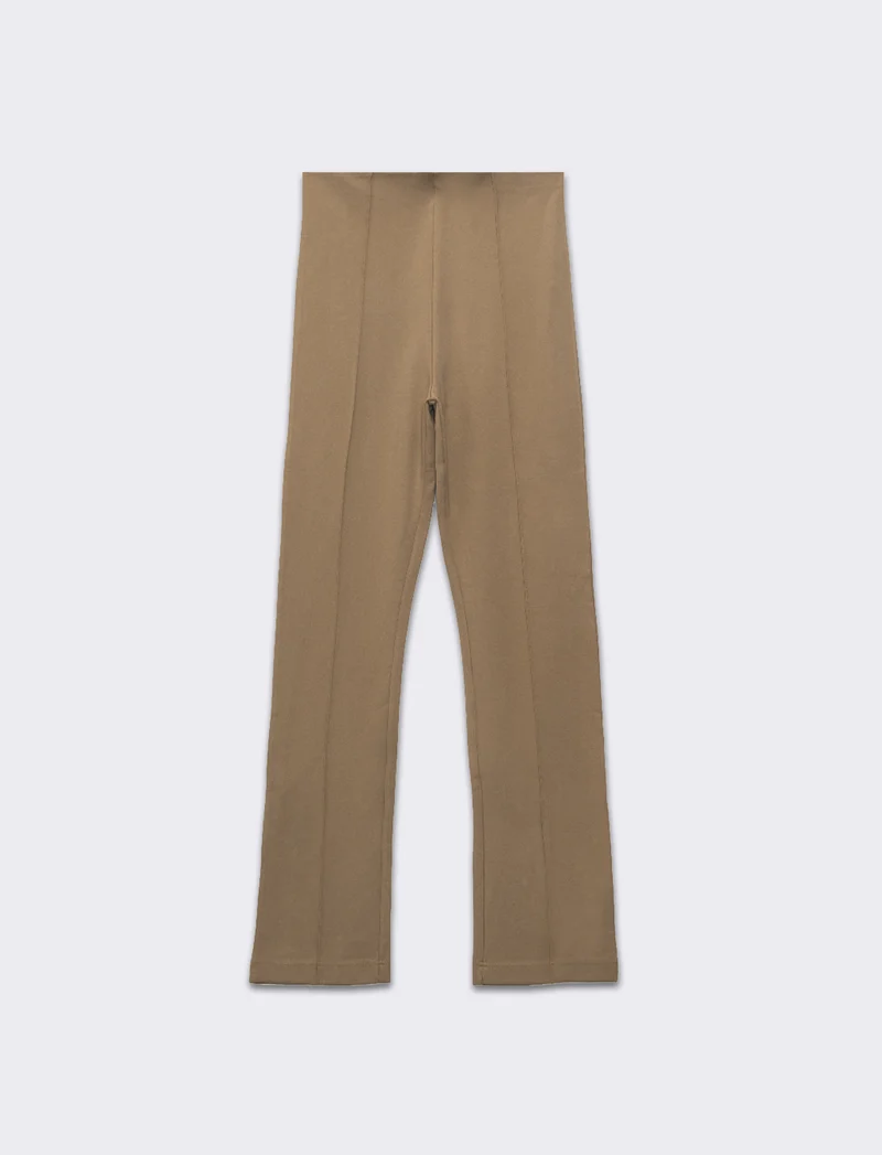 Pantalone basico da donna - Beige fieno