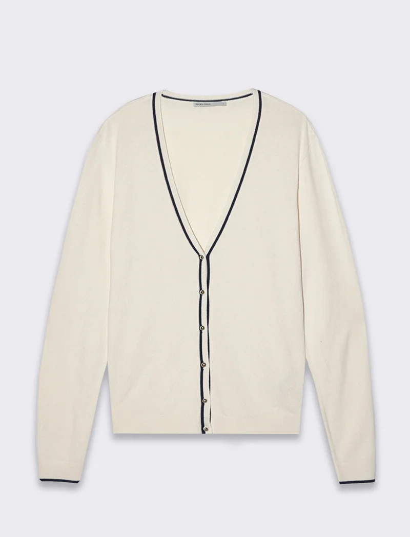 Cardigan manica lunga da donna - Avorio