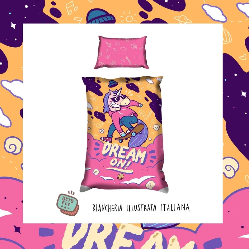 Copripiumone singolo DREAM on Unicorno