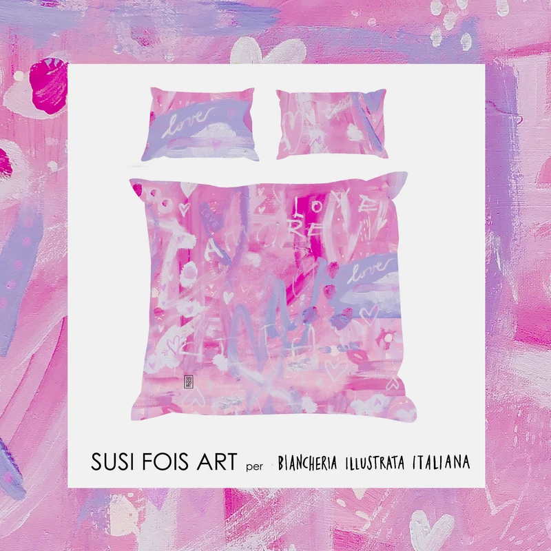 Copripiumone matrimoniale 💗LOVE💗 di Susi Fois Art