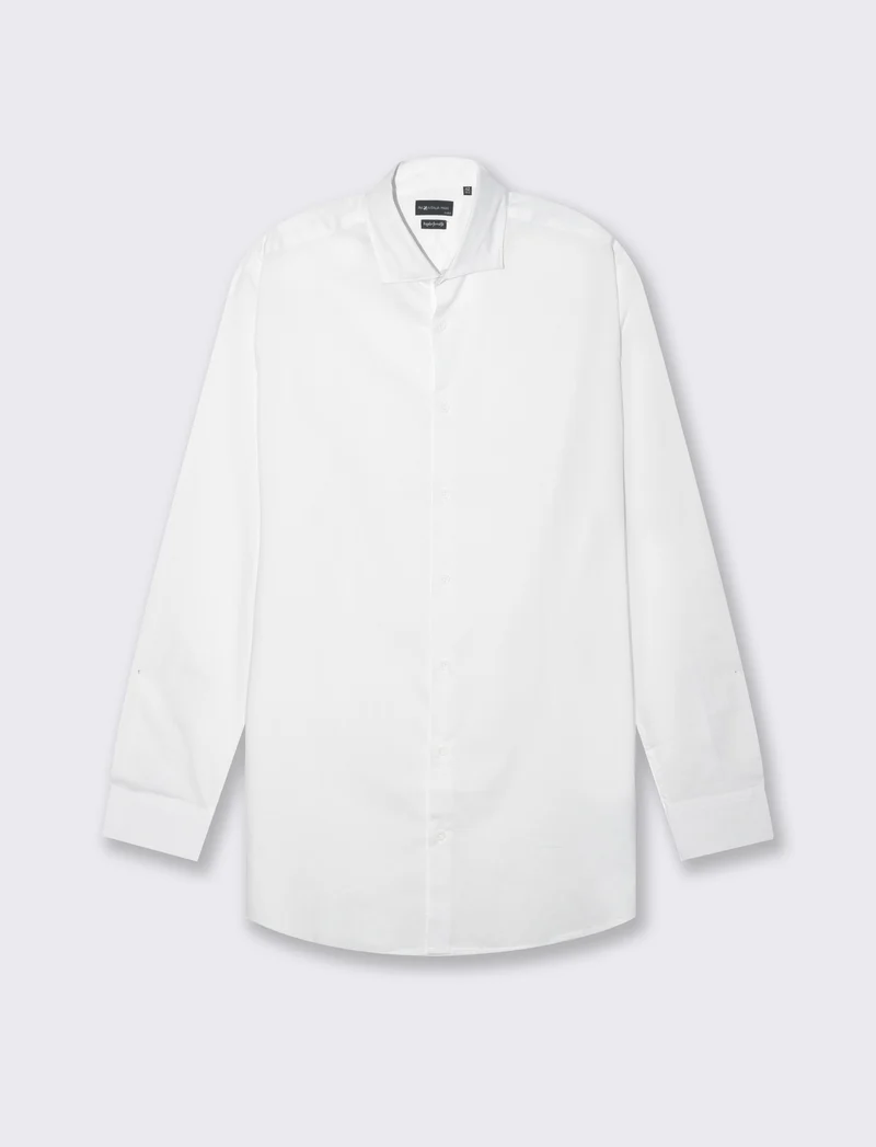 Camicia formal strutturata regular fit da uomo - Bianco