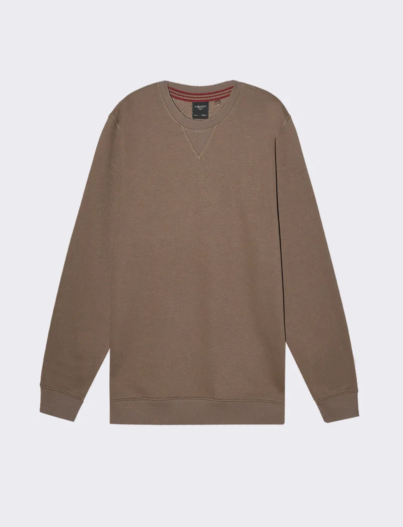 Felpa basic girocollo da uomo - Grigio fango
