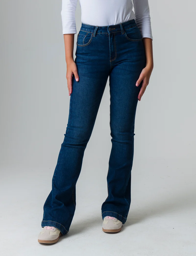Denim bootcut da donna - DENIM SCURO